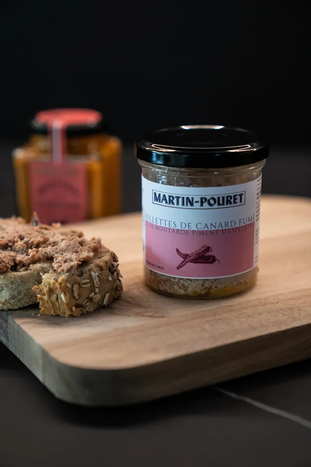 martin-pouret-rillettes-de-canard-fum-la-moutarde-au-piment-d-espelette-150g image 1