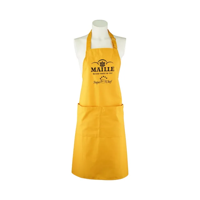 maille-tablier-jaune-brod-super-chef-tablier-de-cuisine-brod-jaune image 1