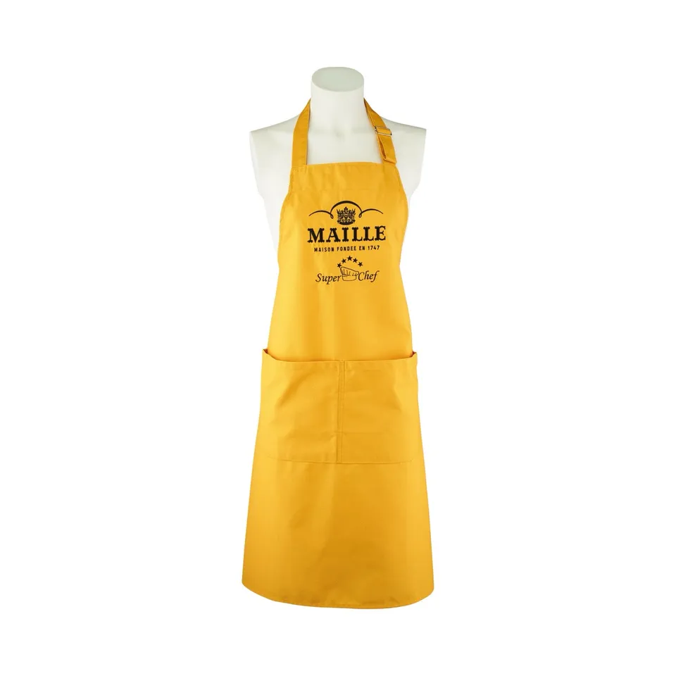 maille-tablier-jaune-brod-super-chef-tablier-de-cuisine-brod-jaune image 1