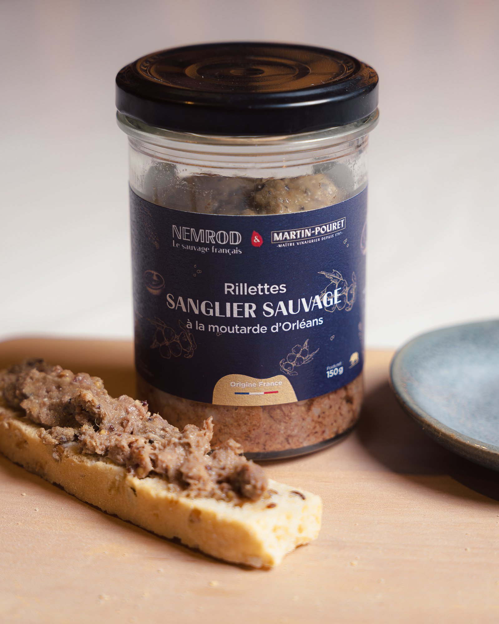 martin-pouret-rillettes-de-sanglier-la-moutarde-d-orl-ans-150g-2 image 2