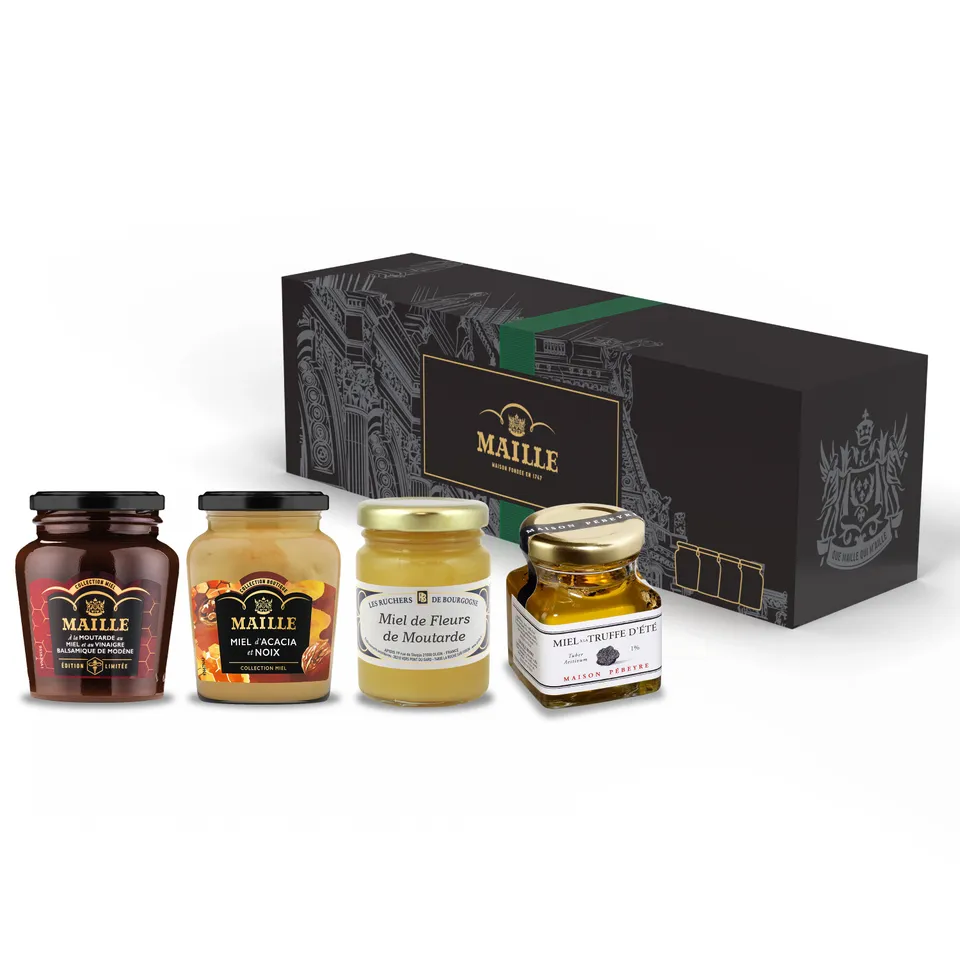 maille-coffret-autour-du-miel-coffret-cadeau-moutardes-au-miel image 1