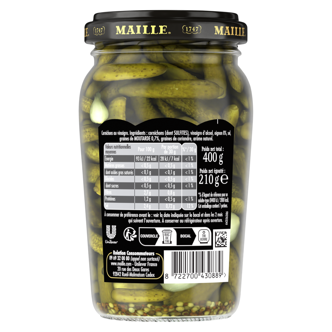 maille-cornichons-mini-petits-croquants-saveur-originale-bocal-210-g image 2