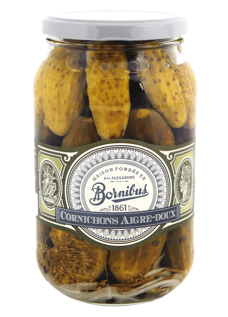 bornibus-cornichons-aigre-doux-bocal-900-g image 1