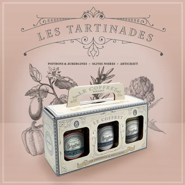 bornibus-coffret-les-tartinades-poivrons-aubergines-olives-noires-artichaut image 1