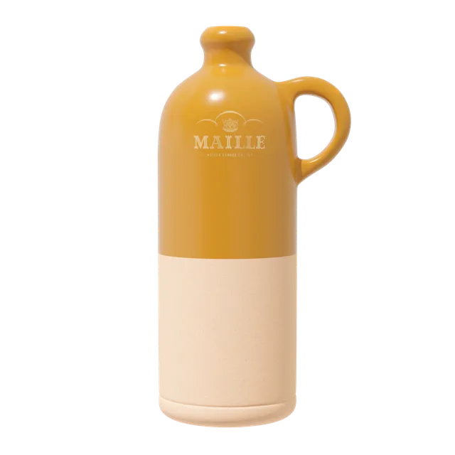 maille-cruchon-bi-mati-re-jonquille-de-la-manufacture-de-digoin-pot-moutarde image 1