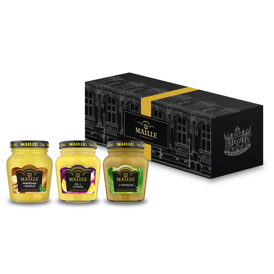 maille-coffret-trilogie-gourmande-3-moutardes-dont-estragon-108g image 1